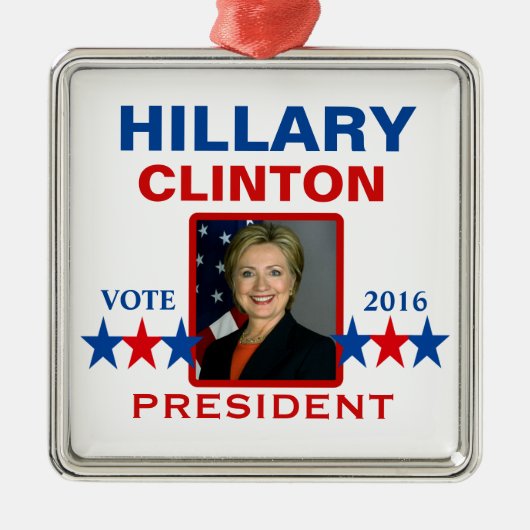 Hillary Clinton für Präsidenten 2016 Silbernes Ornament (Vorne)