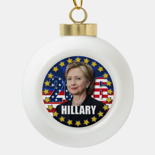Hillary Clinton für Präsidenten 2016 Verzierung Keramik Kugel-Ornament (Vorderseite)