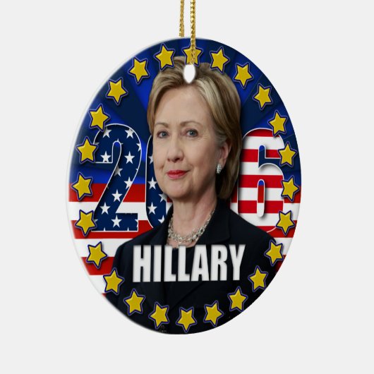 Hillary Clinton für Präsidenten 2016 Verzierung Keramik Ornament (Rechts)