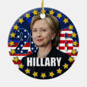 Hillary Clinton für Präsidenten 2016 Verzierung Keramik Ornament (Hinten)