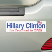 Hillary Clinton für Präsidenten Autoaufkleber 2008 (Auf Auto)