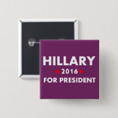 Hillary Clinton für Präsidenten Button (Vorne & Hinten)