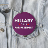 Hillary Clinton für Präsidenten Button (Beispiel)