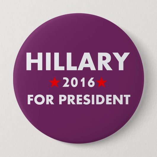 Hillary Clinton für Präsidenten Button (Vorderseite)
