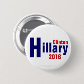 Hillary Clinton für USA Präsidenten 2016 Button (Vorne & Hinten)