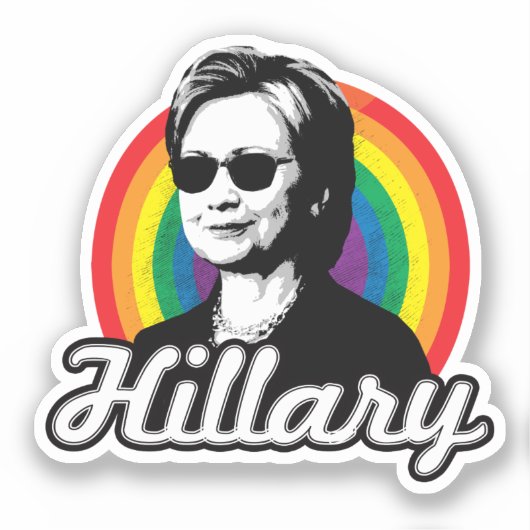 Hillary Clinton Gay Pride Sticker (Vorderseite)