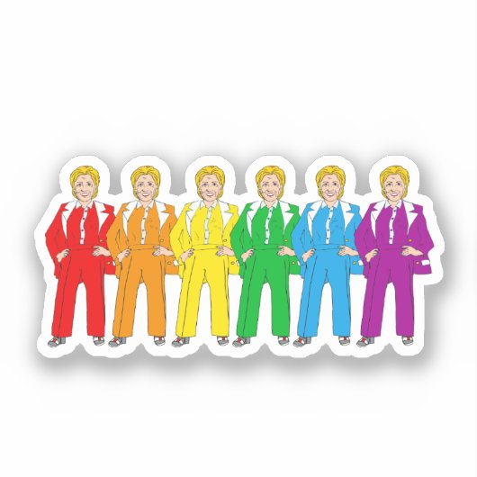 Hillary Clinton Gay Pride Sticker (Vorderseite)