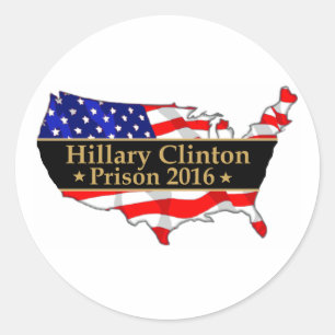 Hillary Clinton-Gefängnis2016 Antihillary-Entwurf Runder Aufkleber