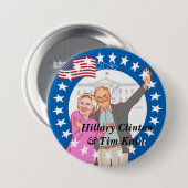 Hillary Clinton - Hillary,Tim Kain illustration Button (Vorne & Hinten)