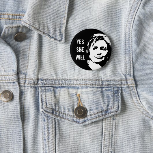 Hillary Clinton: Ja, sie wird Button (Beispiel)