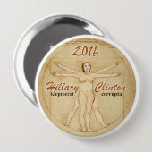 Hillary Clinton: kleptocrat corrupta Button (Vorne & Hinten)