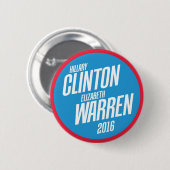 Hillary Clinton - Knopf Elizabeth Waren 2016 Button (Vorne & Hinten)