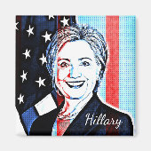 Hillary Clinton Portrait Pop Art Magnet (Vorne)