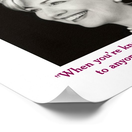 Hillary Clinton positives Zitat-Poster Poster (Ecke)