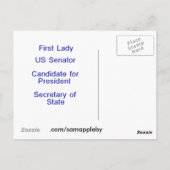 Hillary Clinton Postcard Postkarte (Rückseite)