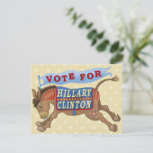 Hillary Clinton Präsident 2016 Demokrat Donkey Postkarte (Stehend Vorderseite)