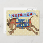 Hillary Clinton Präsident 2016 Demokrat Donkey Postkarte (Vorne/Hinten)