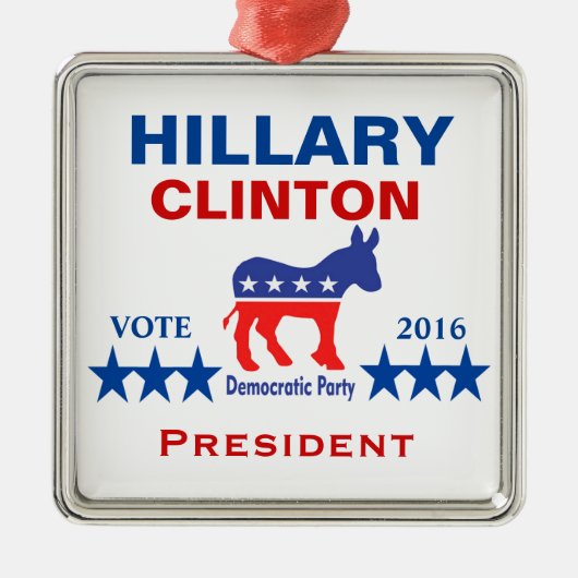 Hillary Clinton-Präsident 2016 Silbernes Ornament (Vorne)