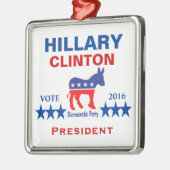 Hillary Clinton-Präsident 2016 Silbernes Ornament (Links)