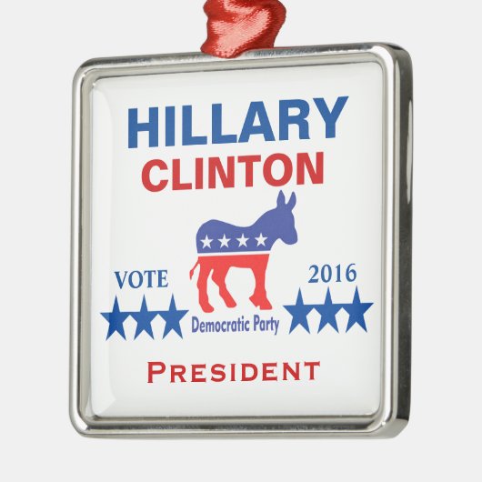 Hillary Clinton-Präsident 2016 Silbernes Ornament (Links)