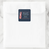 Hillary Clinton Präsident V3 Quadratischer Aufkleber (Tasche)