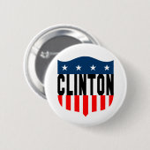 Hillary Clinton: Sterne u. Streifen: Button (Vorne & Hinten)