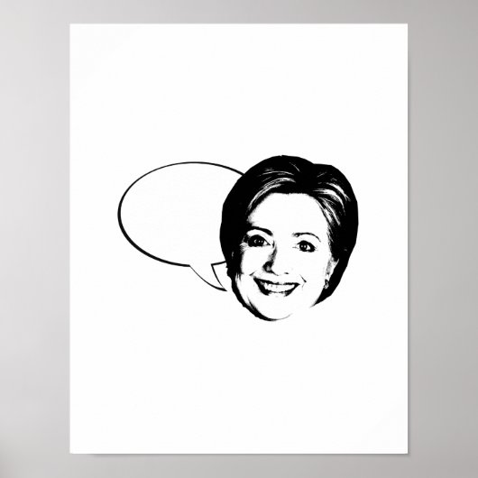HILLARY CLINTON TALK BUBBLE -.pnng Poster (Vorne)