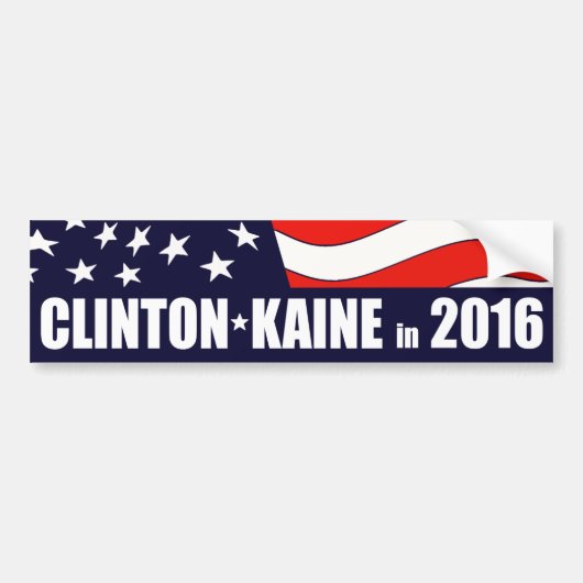 Hillary Clinton Tim Kaine 2016 Amerikanische Flagg Autoaufkleber (Vorne)