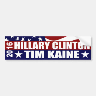 HILLARY CLINTON TIM KAINE 2016 AUTOAUFKLEBER