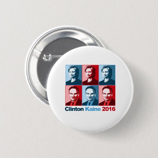 Hillary Clinton Tim Kaine 2016 Button (Vorne & Hinten)