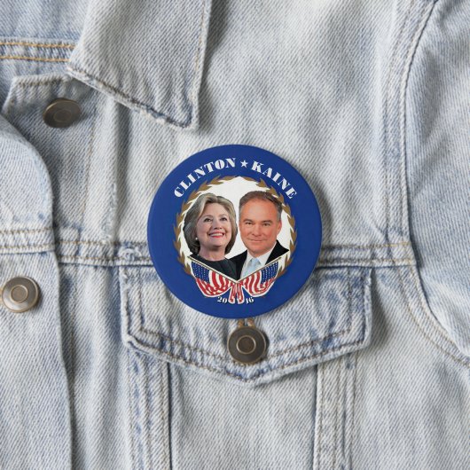 (Hillary) CLINTON * (Tim) KAINE Button (Beispiel)