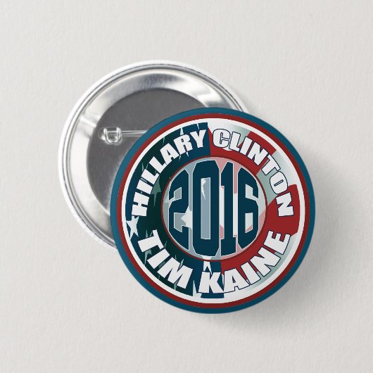 Hillary Clinton Tim Kaine im Jahre 2016 Button (Vorne & Hinten)