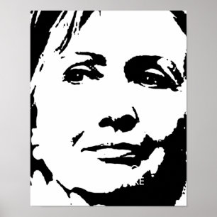 HILLARY CLINTON-TINTEN-KUNST POSTER