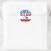 Hillary Clinton und Tim Kaine 2016 Runder Aufkleber (Tasche)