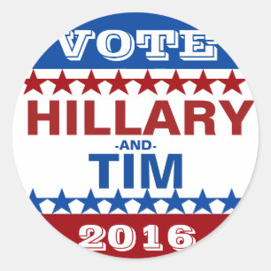 Hillary Clinton und Tim Kaine 2016 Runder Aufkleber