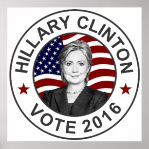 Hillary Clinton US Flag Poster