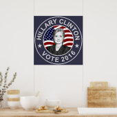Hillary Clinton US Flag Poster (Küche)