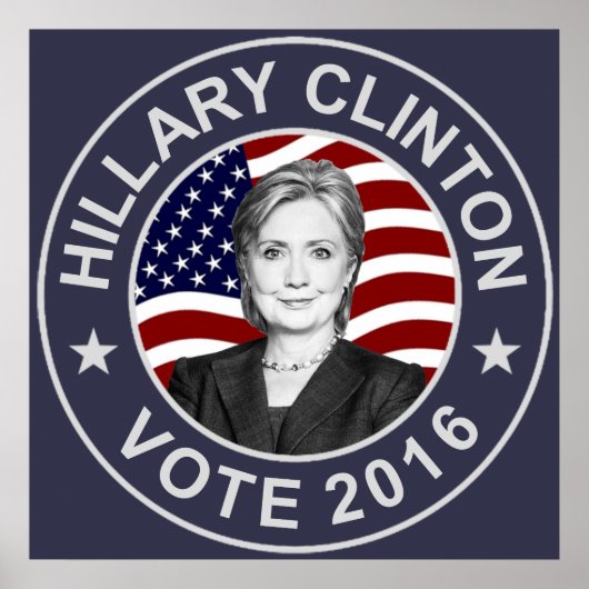 Hillary Clinton US Flag Poster (Vorne)
