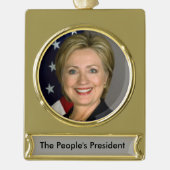 Hillary Clinton-Verzierung Banner-Ornament Gold (Vorderseite)