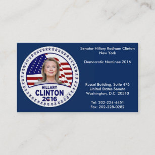 Hillary Clinton-Visitenkarten Visitenkarte