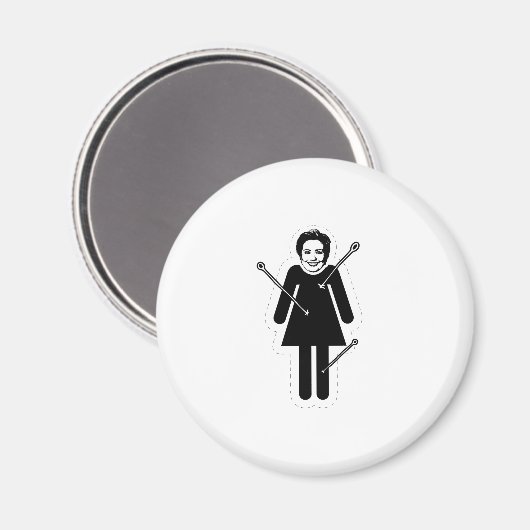Hillary Clinton Voodoo Doll Nur Magnet (Vorderseite/Rückseite)