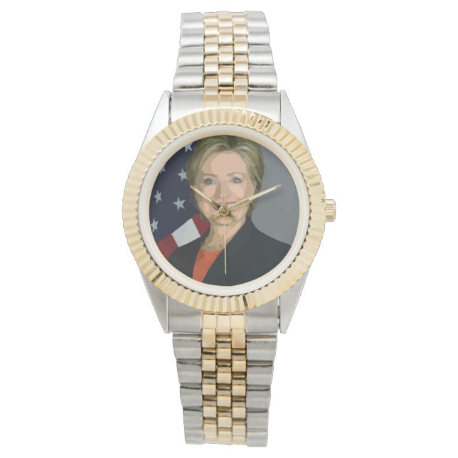 Hillary Clinton Wahl 2016 zum Zwei-Tone-Bracelet Armbanduhr (Vorderseite)