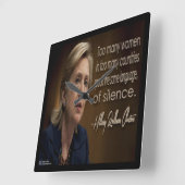 Hillary Clinton & Women R Silent Quote Wall Clock Quadratische Wanduhr (Winkel)