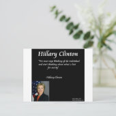 Hillary Clinton Zitat "Individuals" Postkarte (Stehend Vorderseite)