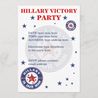 Hillary Einladung Hillary vics Party laden