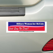 Hillary-Frau für McCain - sagen Sie einfach nein Autoaufkleber (Auf Auto)