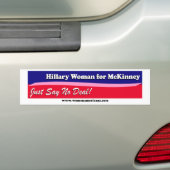 Hillary-Frau für McKinney - sagen Sie einfach nein Autoaufkleber (Auf Auto)
