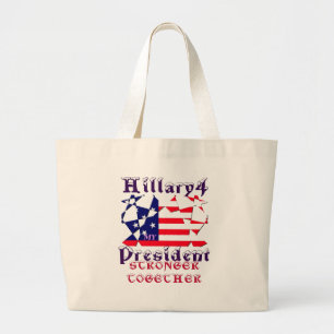 Hillary für den US-Präsidenten Wir sind enger zusa Jumbo Stoffbeutel
