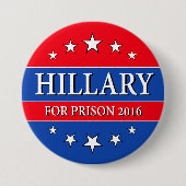 "HILLARY FÜR GEFÄNGNIS 2016" 3 Zoll Button (Vorderseite)