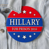 "HILLARY FÜR GEFÄNGNIS 2016" 6 Zoll Button (Beispiel)